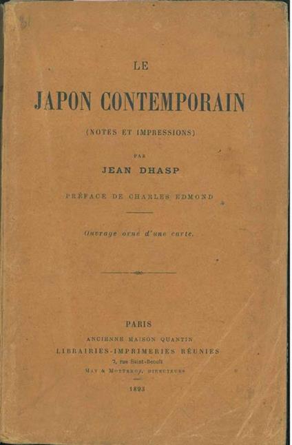 Le Japon contemporain (notes et impressions) par Jean Dhasp. Preface de Charles Edmond - Jean Dhasp - copertina