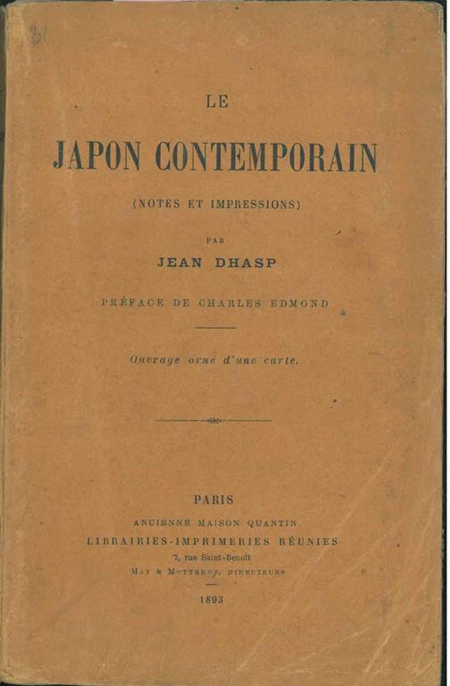 Le Japon contemporain (notes et impressions) par Jean Dhasp. Preface de Charles Edmond - Jean Dhasp - copertina