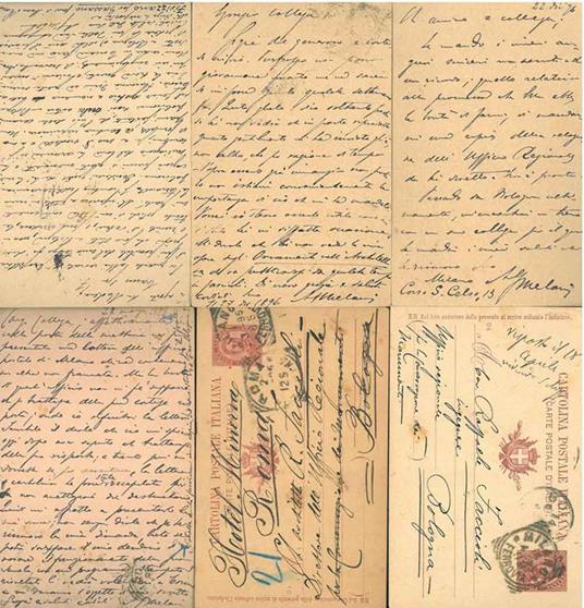 7 cartoline postali inviate a Raffaele Faccioli, "Direttore dell'Ufficio regionale per la conservazione dei monumenti", viaggiate dal 1895 al 1896 - Alfredo Melani - copertina