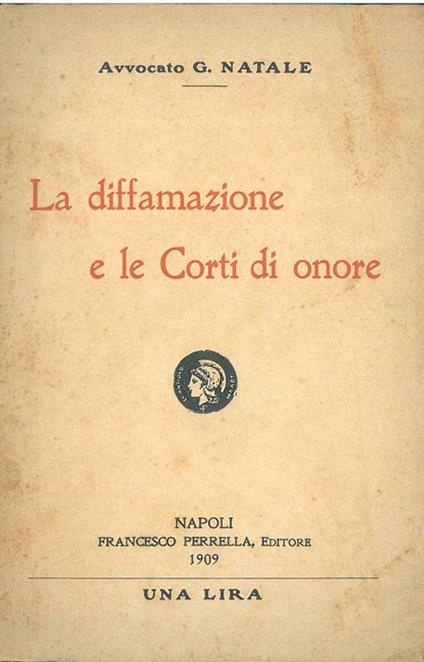 La diffamazione e le corti di onore - G. Natale - copertina