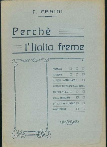 Perché l'Italia freme - Carlo Pasini - copertina
