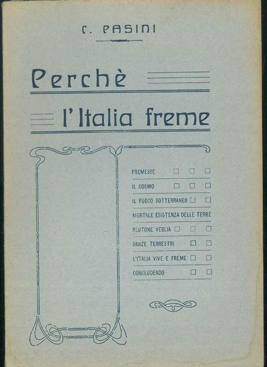 Perché l'Italia freme - Carlo Pasini - copertina