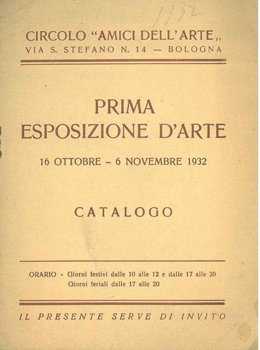 Prima esposizione d'arte. 16 ottobre - 6 novembre 1932. Catalogo - copertina