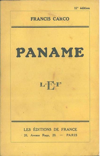 Paname - Francis Carco - copertina