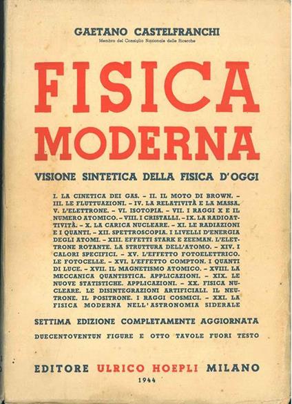 Fisica Moderna. Visione sintetica della fisica d'oggi - Gaetano Castelfranchi - copertina
