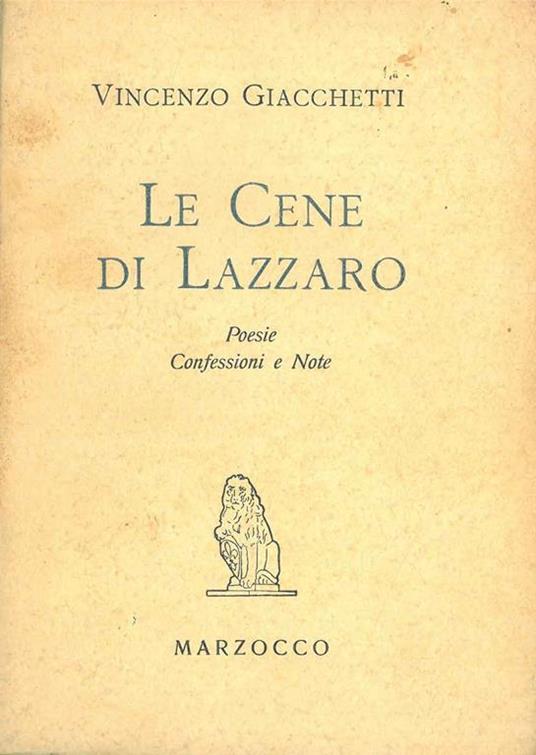 Le cene di Lazzaro. Poesie, confessioni e note - Vincenzo Giacchetti - copertina