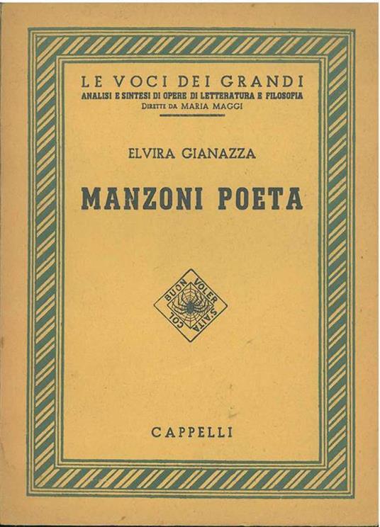 Manzoni poeta - Elvira Gianazza - copertina