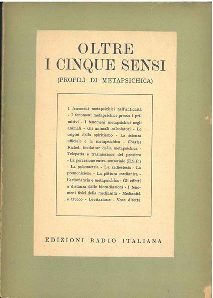 Oltre i cinque sensi: (profili di metapsichica) - copertina