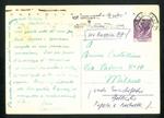 Cartolina postale inviata a Bruno Castellini