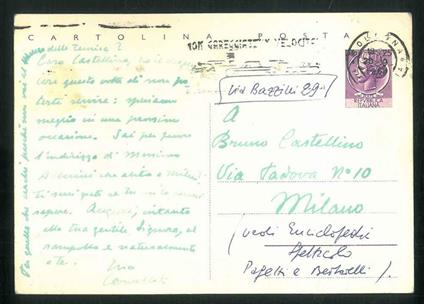 Cartolina postale inviata a Bruno Castellini - Alessandro Cervellati - copertina