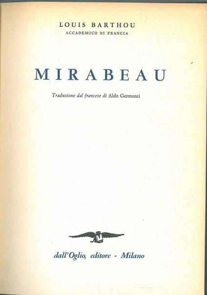 Mirabeau - Louis Barthou - copertina