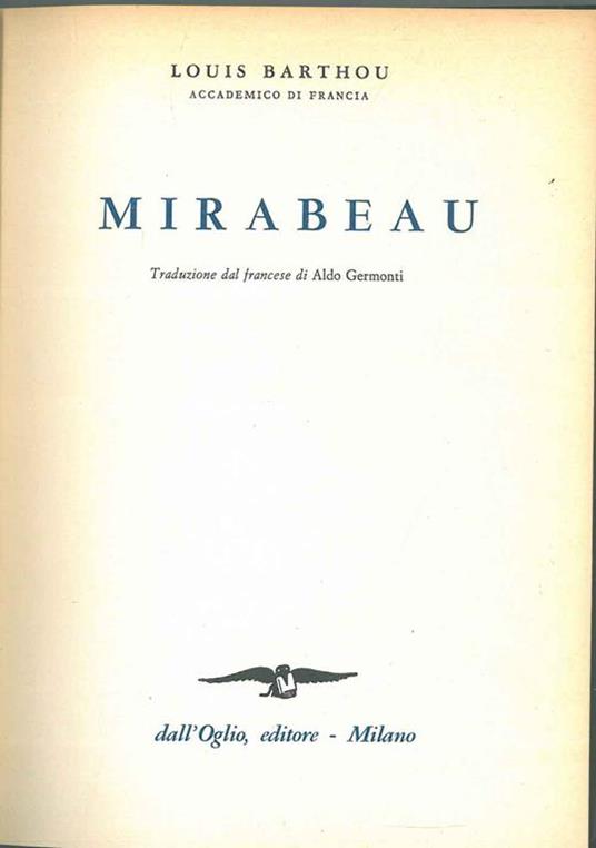 Mirabeau - Louis Barthou - copertina
