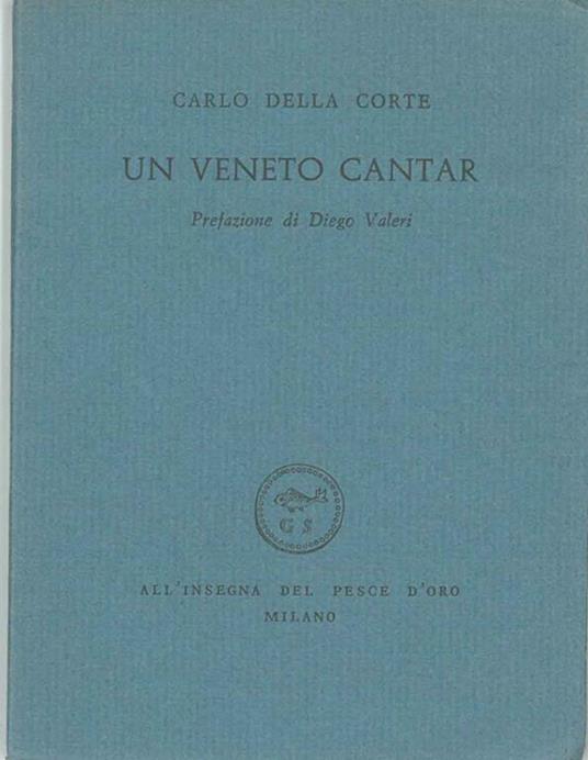 Un veneto cantar - Carlo Della Corte - copertina