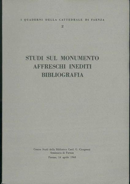 Studi sul monumento, affreschi inediti. Bibliografia - copertina