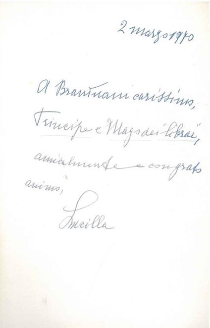 Fotografia con dedica al verso datata 2 marzo 1970 - Lucilla Antonelli - copertina