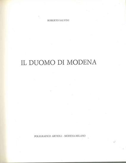 Il duomo di Modena - Roberto Salvini - copertina