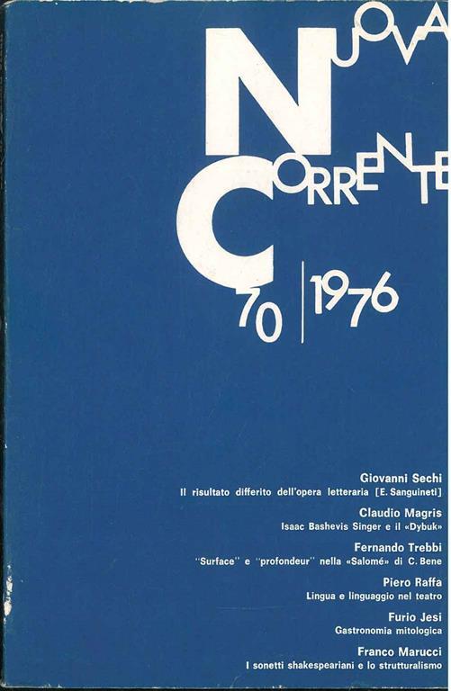 Nuova Corrente n.70 anno 1976 - Giovanni Sechi - copertina