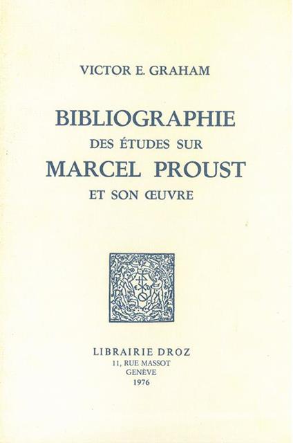 Bibliographie des études sur Marcel Proust et son oeuvre - copertina