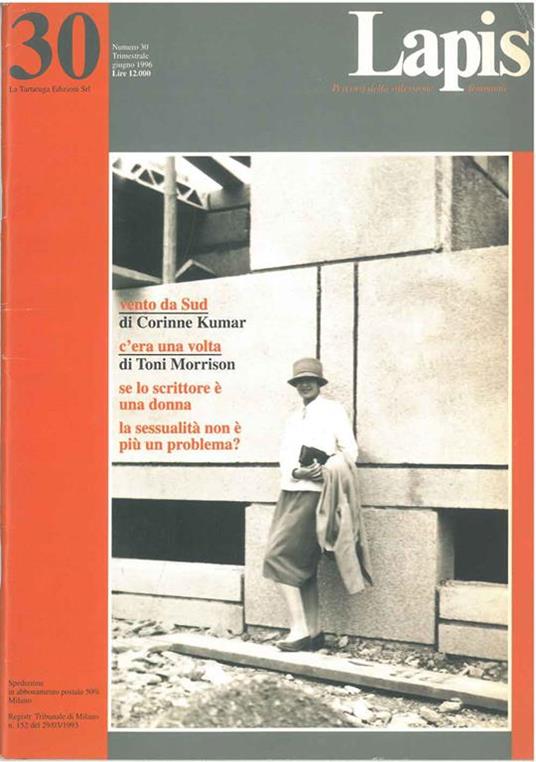 Lapis. Percorsi della riflessione femminile. Trimestrale, n. 30, giugno 1996 - Lea Melandri - copertina