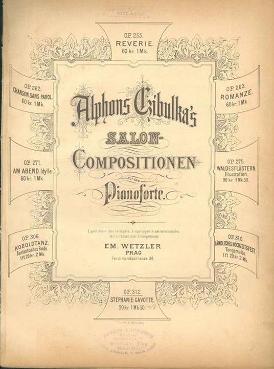 Salon Compositionen fur das pianoforte. Stephanie-Gavotte, opera n. 312 - Alphons Czibulka - copertina