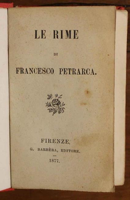 Le Rime - Francesco Petrarca - copertina