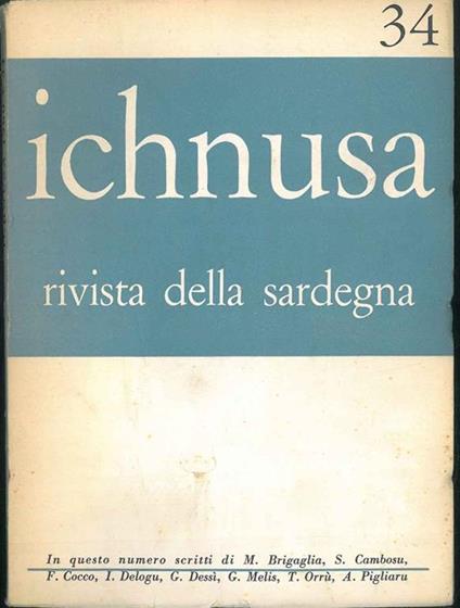 Ichnusa. Rivista della Sardegna. N° 34. - Manlio Brigaglia - copertina