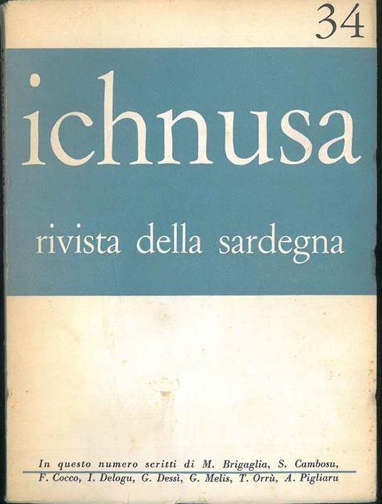 Ichnusa. Rivista della Sardegna. N° 34. - Manlio Brigaglia - copertina