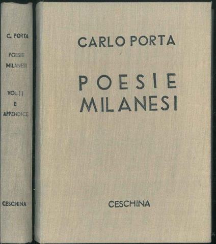 Poesie milanesi. Raccolta completa a cura di S. Pagani - Carlo Porta - copertina