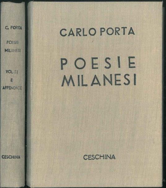 Poesie milanesi. Raccolta completa a cura di S. Pagani - Carlo Porta - copertina