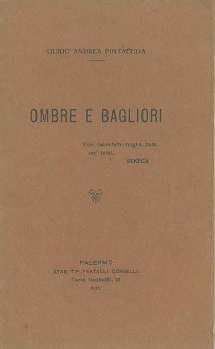 Ombre e bagliori - Guido Andrea Pintacuda - copertina