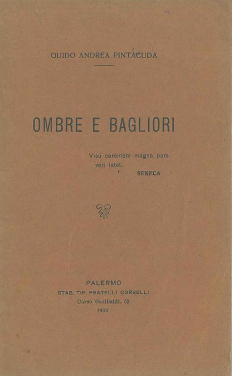 Ombre e bagliori - Guido Andrea Pintacuda - copertina