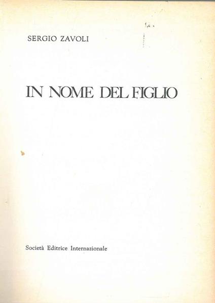 In nome del figlio - Sergio Zavoli - copertina