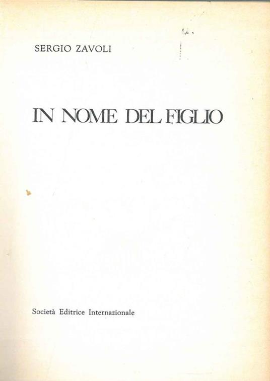 In nome del figlio - Sergio Zavoli - copertina