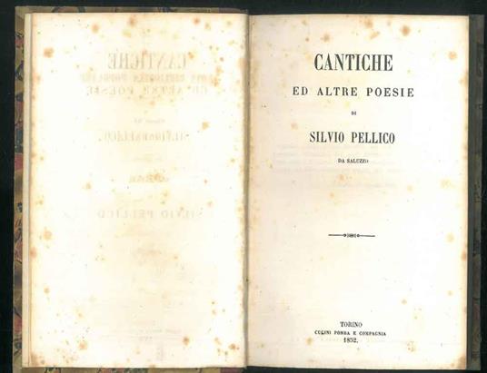 Cantiche e altre poesie - Silvio Pellico - copertina
