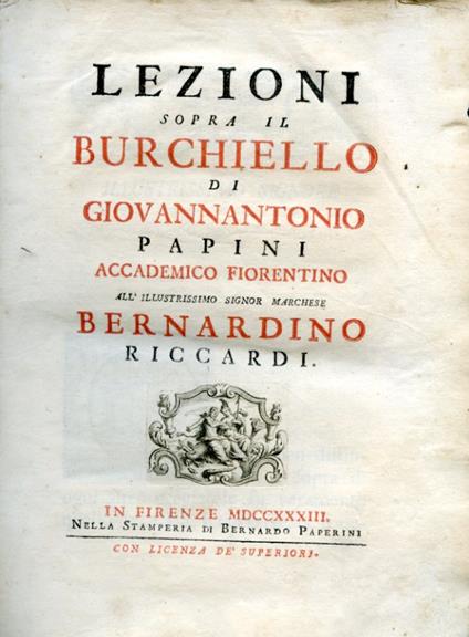 Lezioni sopra il Burchiello - Giovanni Papini - copertina