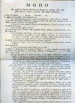 Modo da tenersi dà Signori Ordinari nel formare la relazione delle visite delle Strade, e Ponti, prescritte nelle Regie Costituzioni