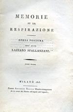 Memorie su la respirazione. Opera postuma