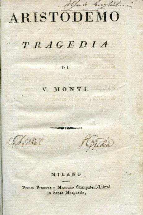 Aristodemo. Tragedia - Vincenzo Monti - copertina