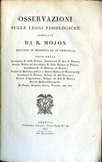 Osservazioni sulle leggi fisiologiche