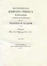 De Clemente Damiano Priocca Narratio Caroli Boucheron ad v. a. Prosperum Balbum. Volgarizzato da A. L. Bussa già Can.co Lat.se