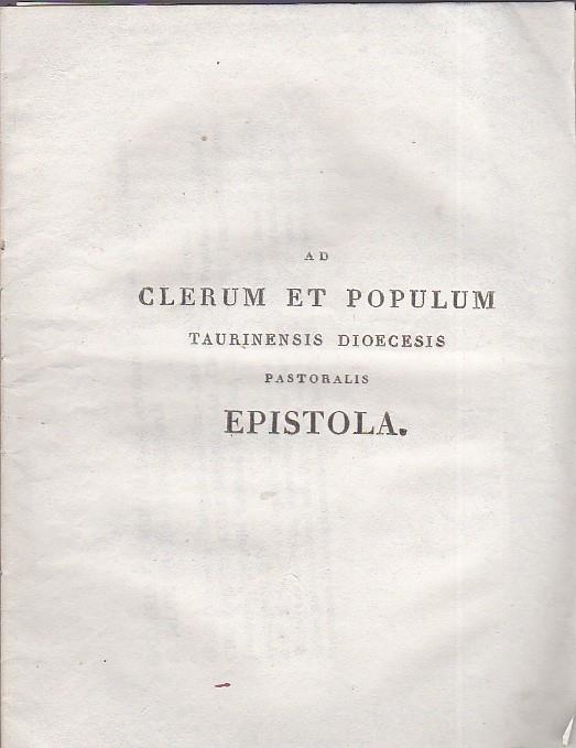 Ad Clerum et Populum Taurinensis Dioecesis Pastoralis Epistola