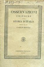 Alcune osservazioni critiche sulla Storia d'Italia scritta dal Sig. Carlo Botta