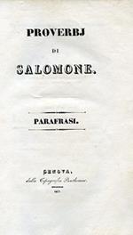 Proverbj di Salomone. Parafrasi