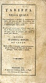 Tariffa nella quale con prestezza e facilità si comprende il dare, ed avere d'ogni Mercanzia, che si contratti a peso, e misura, ovvero a qualsivoglia altro modo. Di più può servire per ridurre ogni sorta di Moneta in Lire, Soldi, e Denari ad ogni sorte