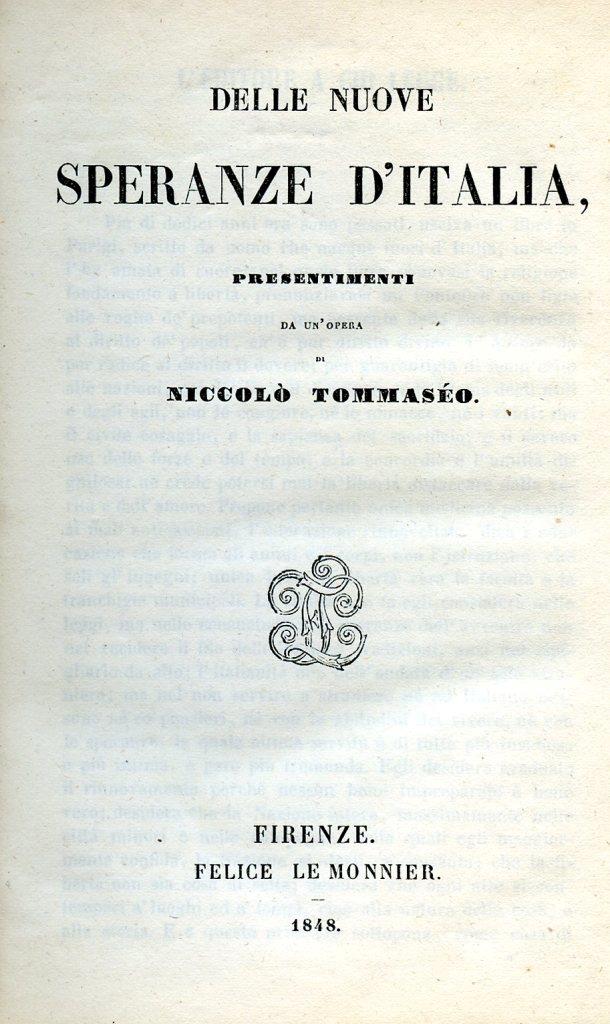 Delle nuove speranze d'Italia. Presentimenti