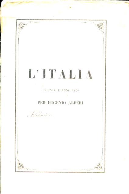 L' Italia uscente l'anno 1860 - Eugenio Alberi - copertina