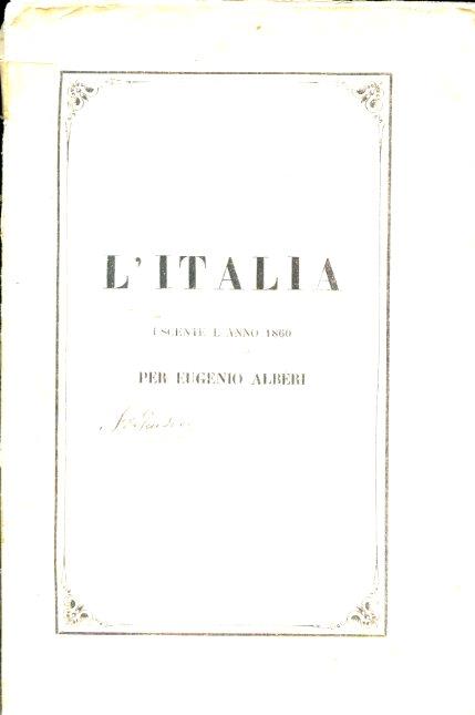 L' Italia uscente l'anno 1860 - Eugenio Alberi - copertina