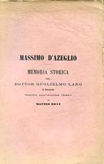 Massimo D'Azeglio. Memoria storica tradotta dall'originale tedesco da Matteo Ricci. Estratto dalla Rivista Contemp. Naz. It., fascicolo di Agosto, N 153 (3° trim. 1866)