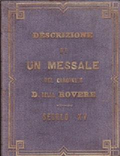Descrizione di un messale del Cardinale Domenico Della Rovere Vescovo di Torino verso il fine del secolo XV - Tommaso Chiuso - copertina