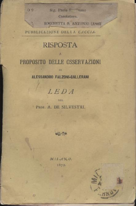 Risposta a proposito delle osservazioni di Alessandro Falzoni Gallerani. Leda